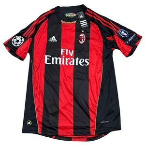 Adidas Red Black AC Milan Home Soccer Jersey Mens XXL 2X 2010-2011 Ronaldinho